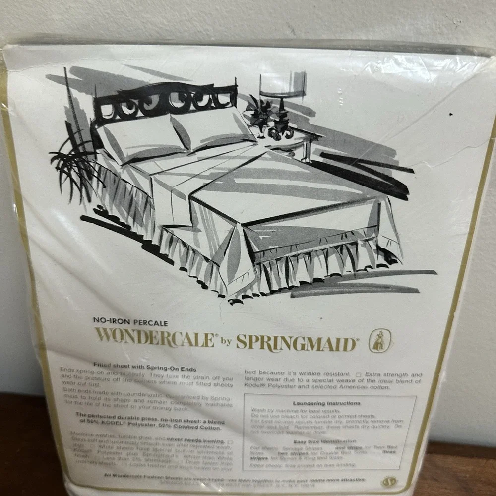 Vintage Springmaid No Iron Percale Long Twin Flat Sheet Made in USA NOS NEW